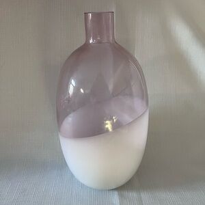IKEA Vintage 90s Formlig Glass Vase Collectible Pink and White NO CALL OUTS 27cm